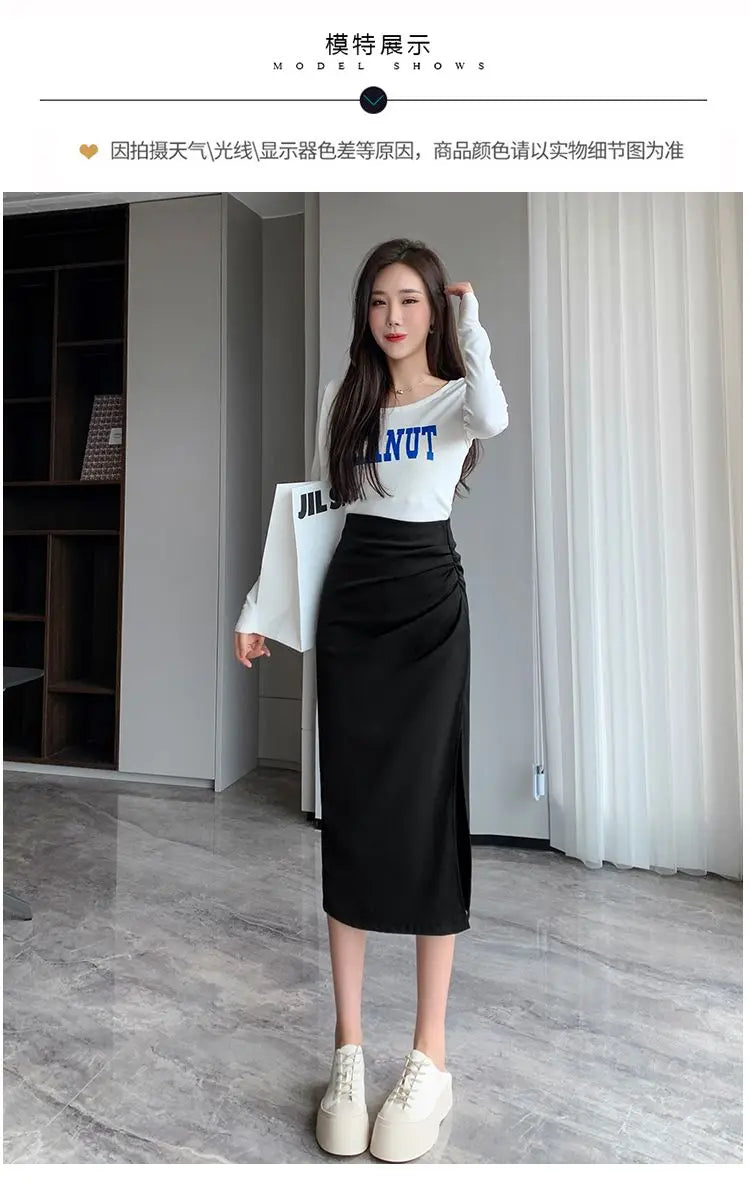 Sleek Pleated High Waist Skirt
