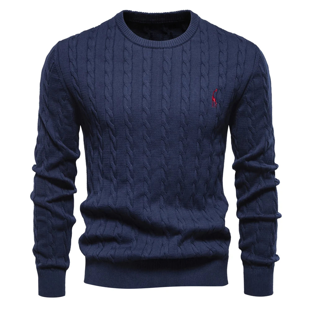 Giraffe Embroidered Knit Pullover
