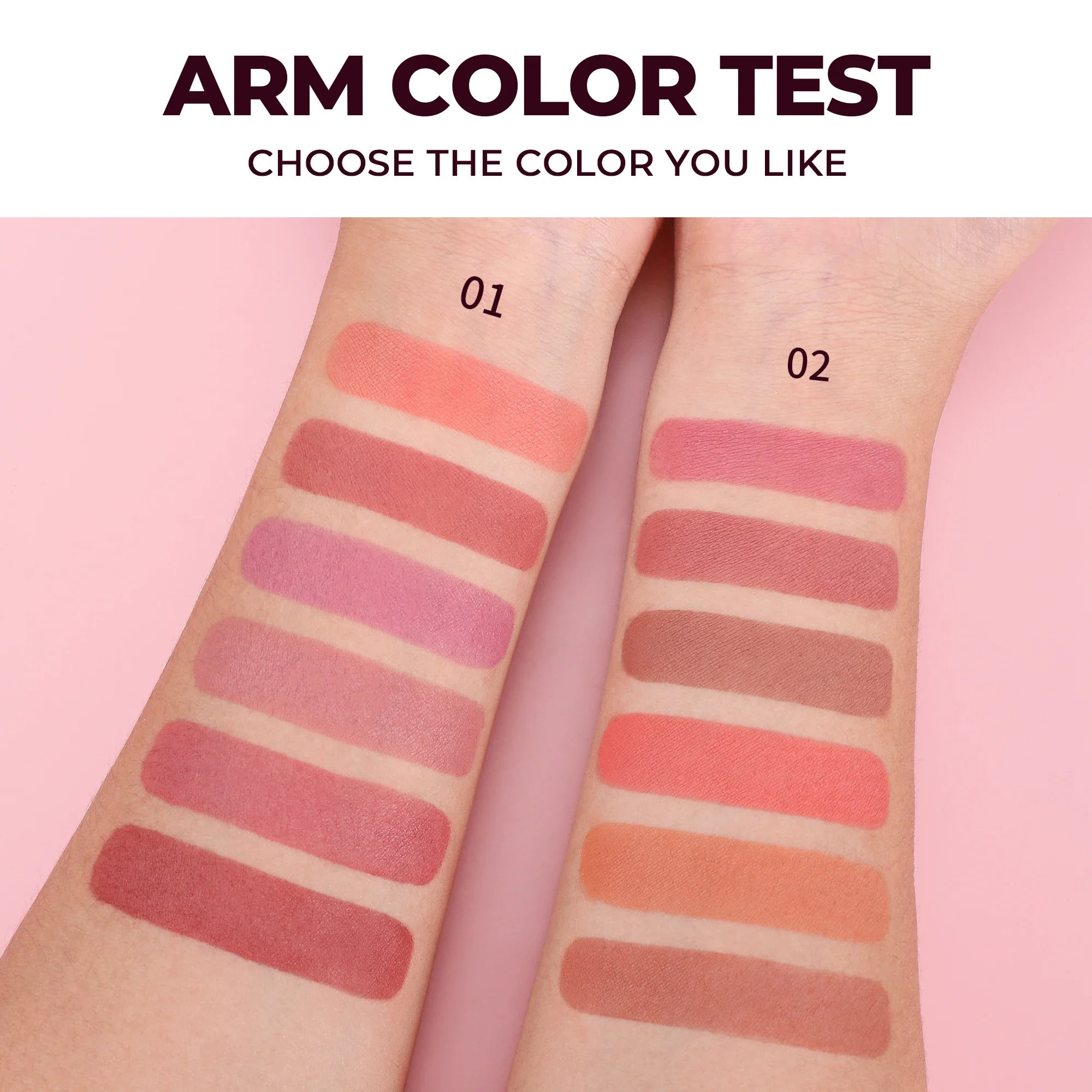 Matte Blush Palette Highly Pigmented Long Lasting Face Makeup Natural Finish Brighten Skin Contour Highlight Powder