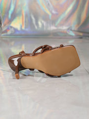 Women Square Toe Slingback Heel Sandals