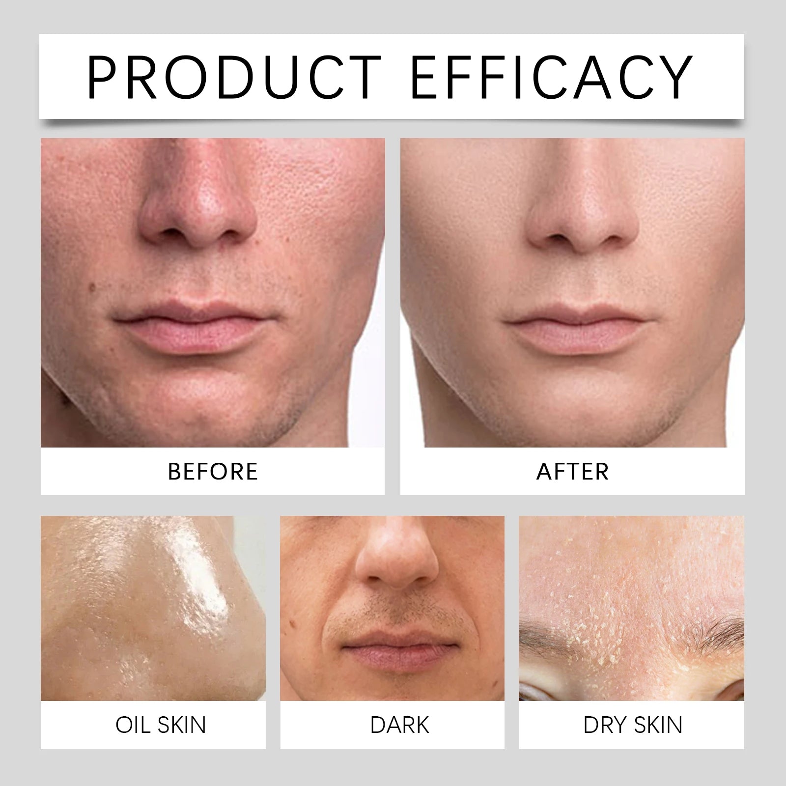 Men's Deep Cleansing Facial Scrub Non-Tight Exfoliating Skin Refreshing Face Care for Men