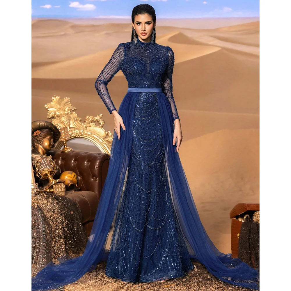 TITLE: Starlight Sequined Evening Gown Dress