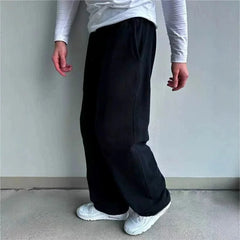 autumn winter man/woman Jogging Straight Sweatpants Street Style wide leg pants Casual Solid colors versatile Loose Men's Pants