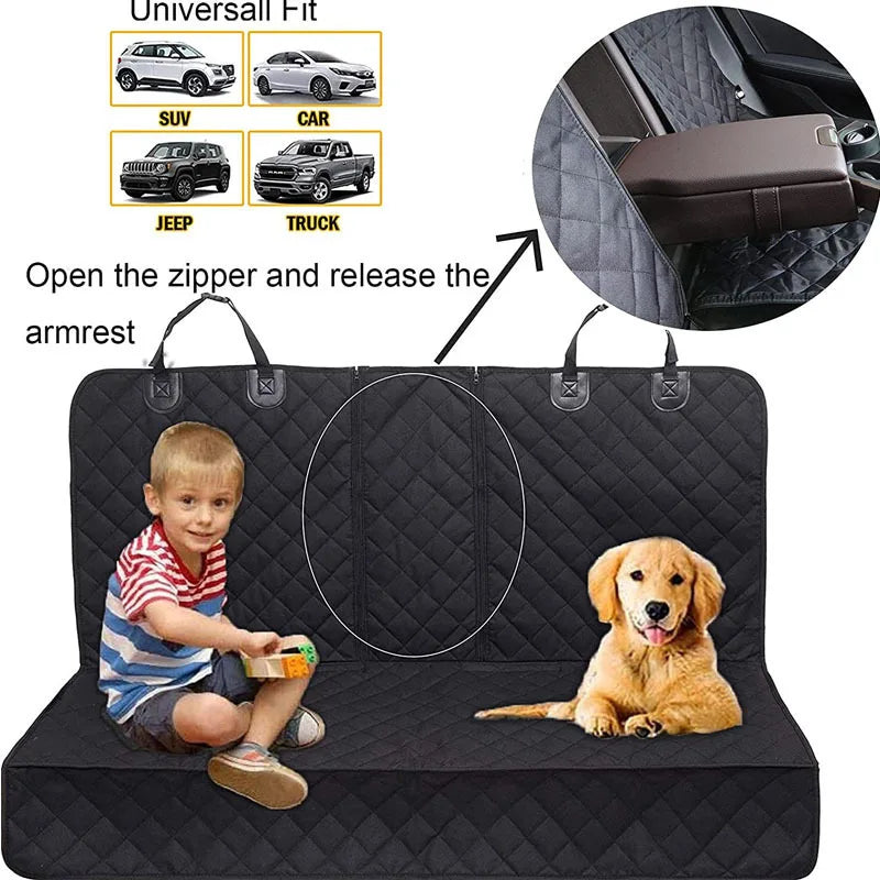 Dog Car Seat Cover Pet Travel Carrier Mattress Waterproof Dog Car Seat Protector With Middle Seat Armrest For Dogs