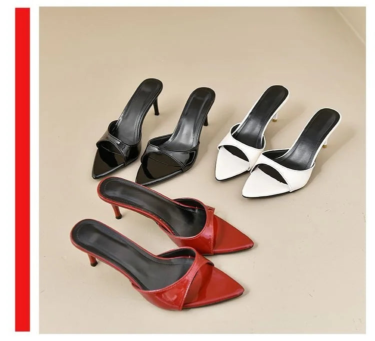 Women's High Heels Summer Slippers Women Sandals Fashion Classic Pointy Open Toe Stiletto Heels Sexy 2026 High-heeled Slippers