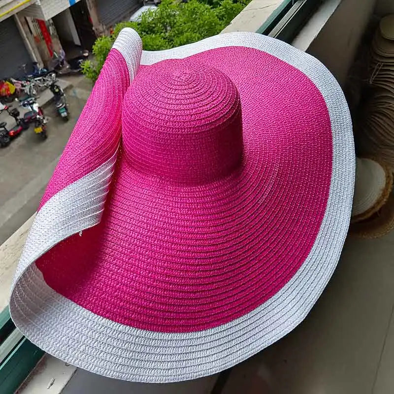 60cm Oversized Foldable Straw Sun Hat