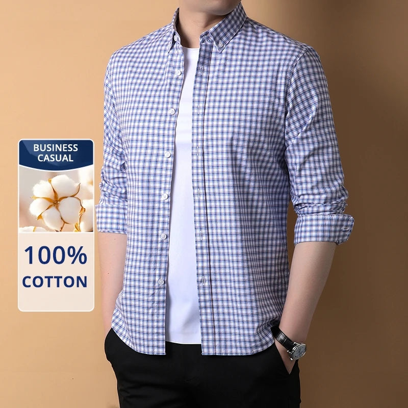 Premium Cotton Checkered Slim Shirt