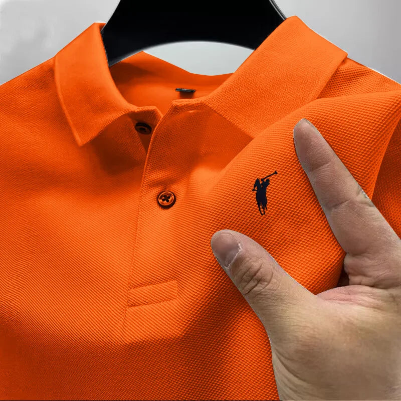 Golf Polo Shirt Men's Business Polo Collar Half Sleeved Top New Summer Casual Short Sleeved T-shirt for Men An