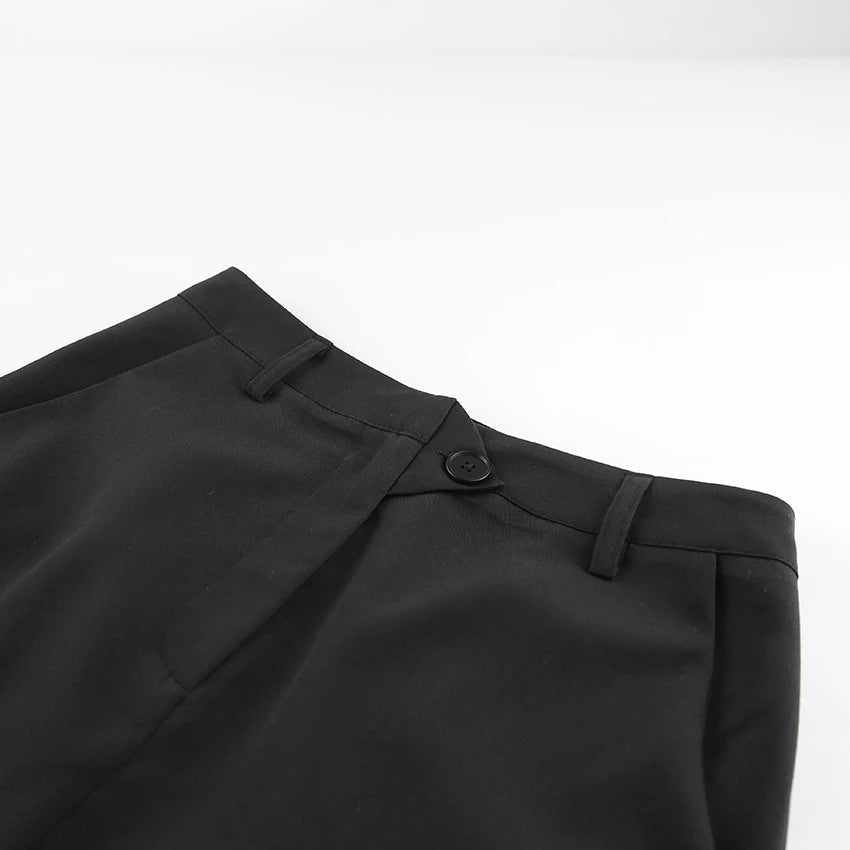 Black Loose Long Skirts Women A-Line Zip Skirts Ladies Elegant Summer Skirts Female With Pocket Ankle-Length Skirts