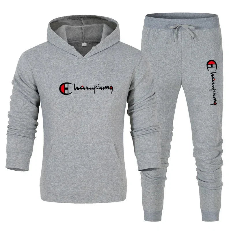 Men's 2 Piece Tracksuit Hooded Sweatshirt Sweatpants Casual Jogger Sportswear Streetwear Sets Male Sports Suits Outfit Clothing