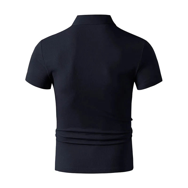 2026 New Men's Casual and Fashionable Simple Collared Short Sleeved Polo Shirt Summer Comfortable Breathable and Versatile Top