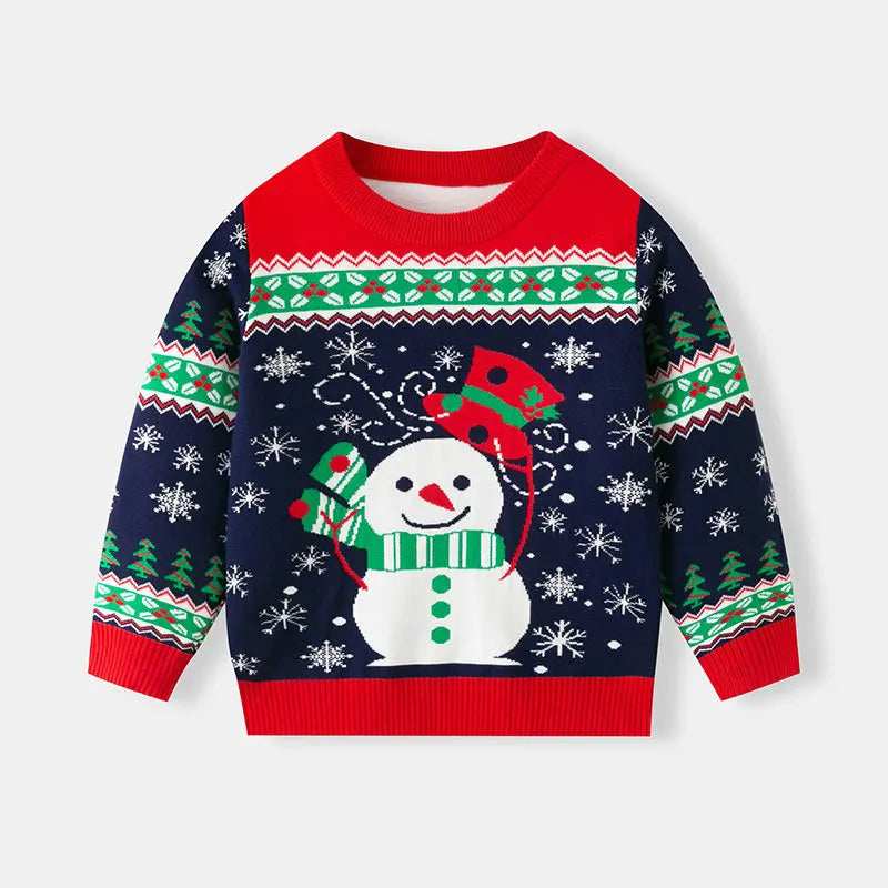 Winter Cartoon Knit Kids Pullover Sweater