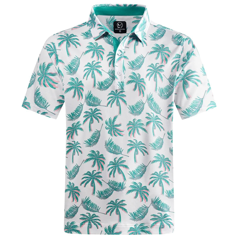 Hawaiian Print Streetwear Polo Shirt