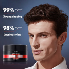 100g Men's Retro Hair Wax for Strong Styling and Natural Volume, Rich in Ginseng Root Extract, Keratin and Other Ingredients, with a Fresh Texture That Is Not Sticky, Easy to Clean, and Can Be Applied Gently to the Hair to Pr