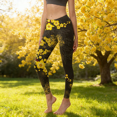 High Waist Yoga Leggings Japanese Style Cherry Blossom Botanical Print Soft Tights Women Fitness Gym Yoga Running Sports Wear