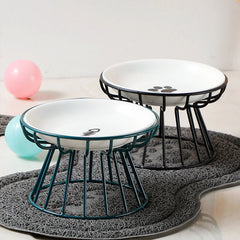 Pet Ceramic Bowl Nordic High Footed Ceramic Cat Food Bowl Snack Can Plate Anti Overturning Kitten Puppy Food Water Feeding Bowl