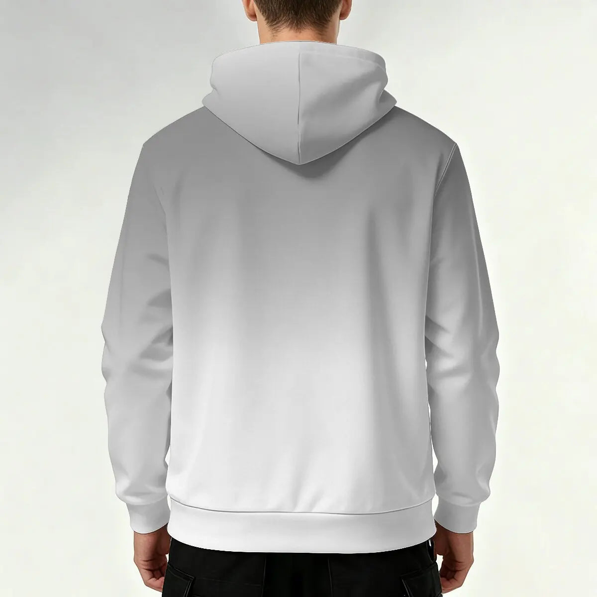 Gray White Gradient Pullover Hoodie
