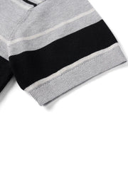 Oversize Striped Knit Summer Polo