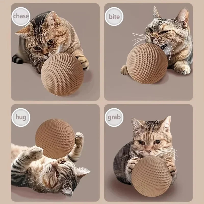 Large Sisal Cat Ball Toy, Interactive Self-Amusing Scratcher, Chew & Teeth Cleaning Toy for Kittens, Indoor Cats