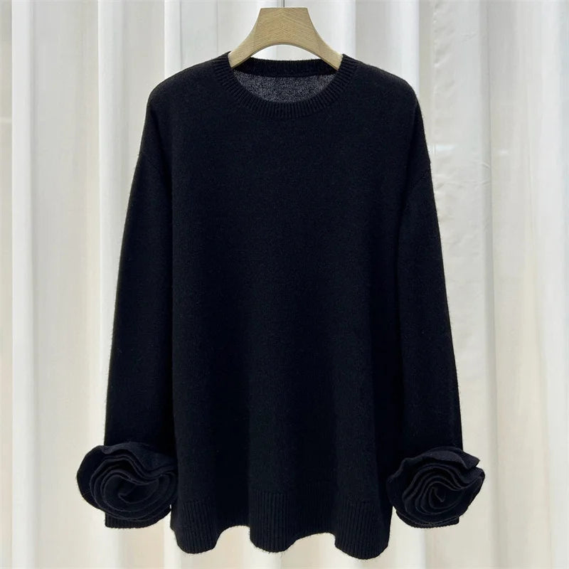 Slim Wool Knit Pullover Sweater