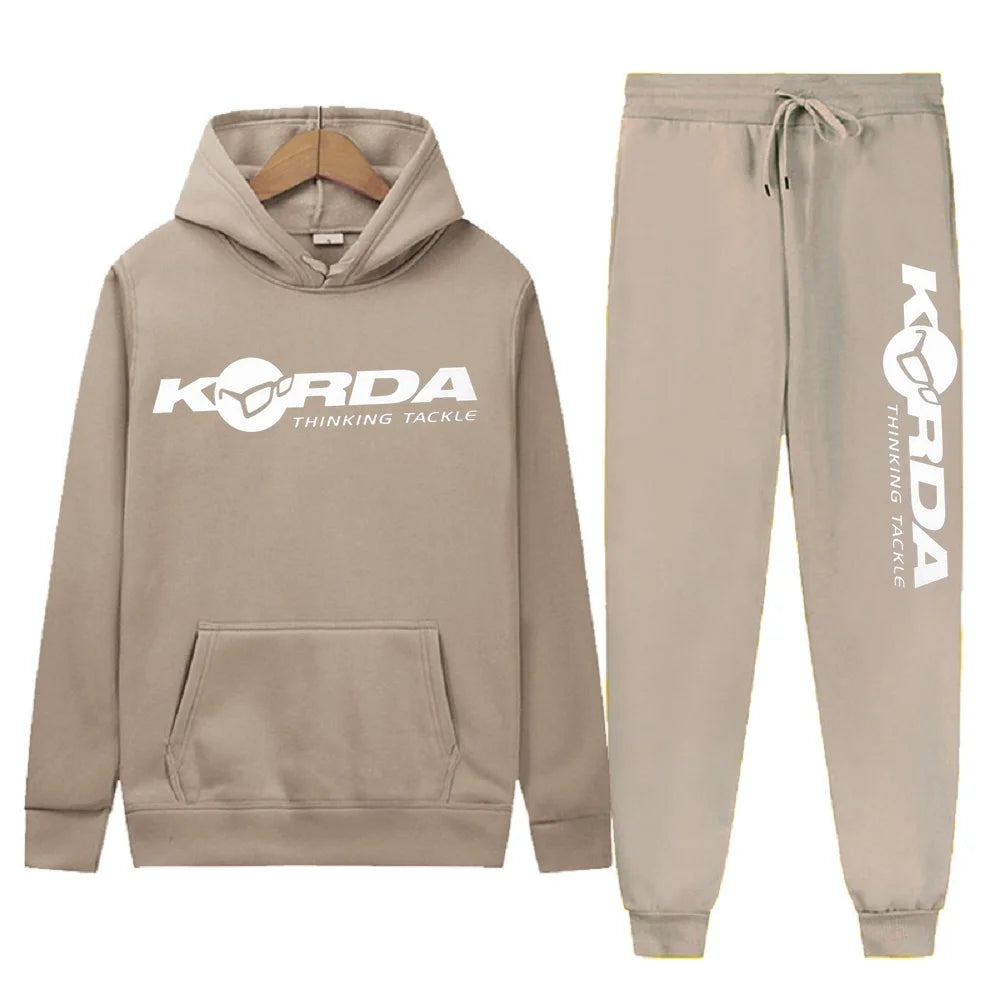 Men's Women 2Pcs Sets Fleece Sweatshirt Hoodies Pants Korda Inspired Tribute Male Sportswear Tracksuits Unisex Ensemble Homme