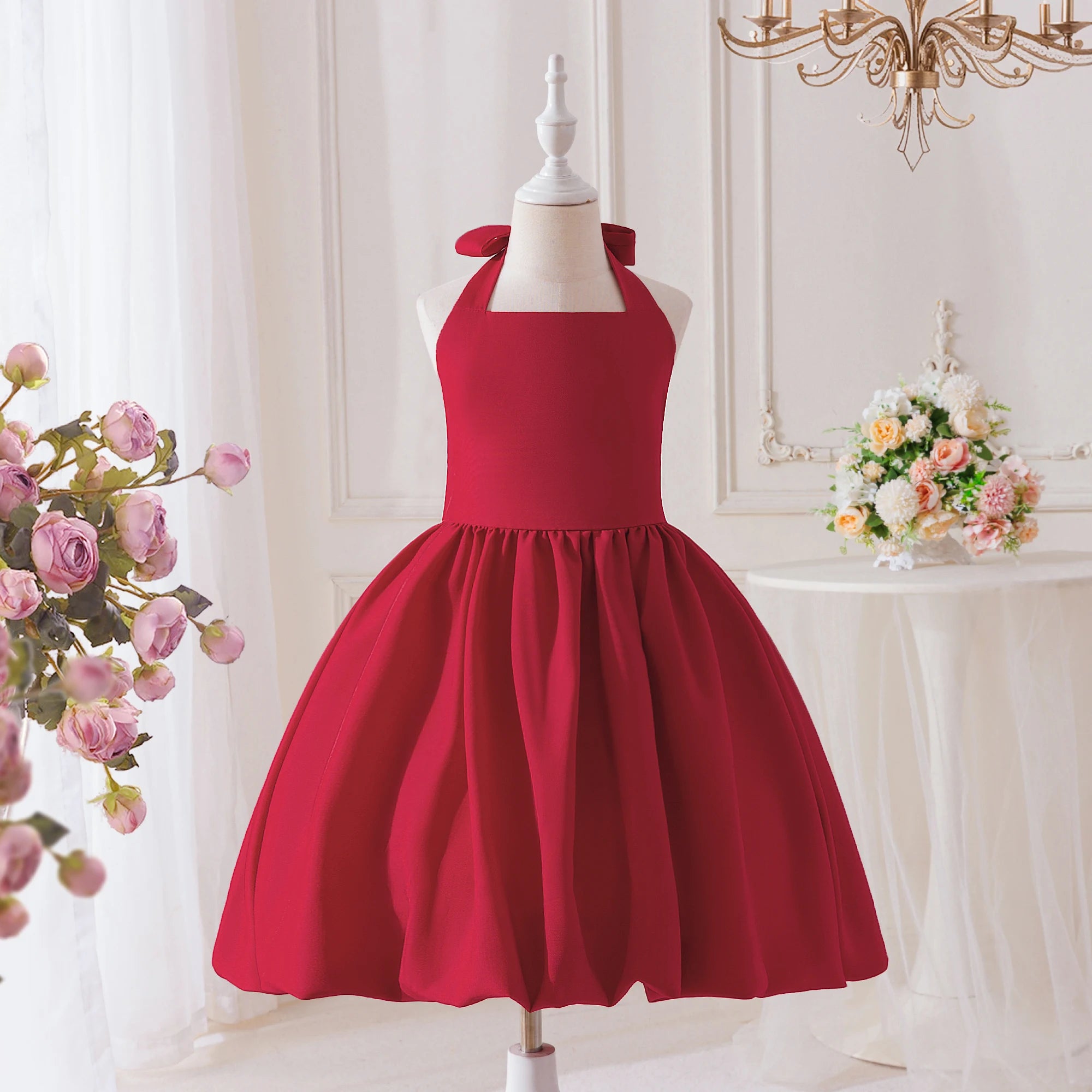 Elegant Bridesmaid Princess Girls Dress