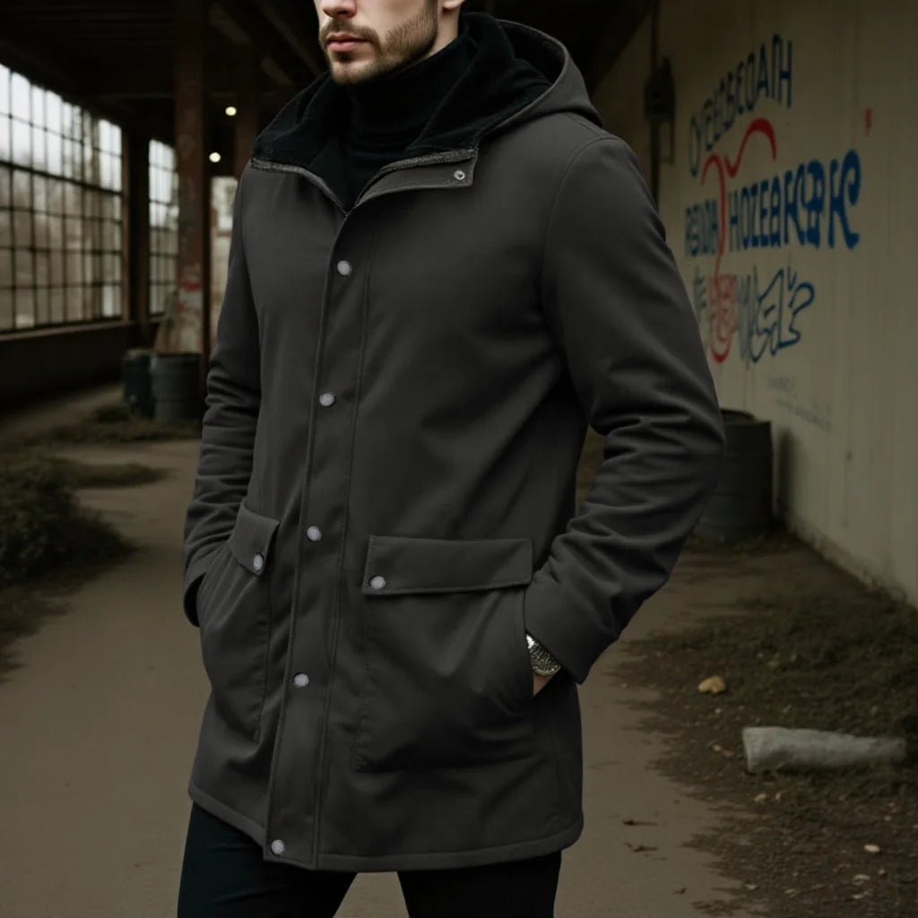 Long Zippered Casual Trench Coat