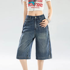 Denim Shorts for Women Summer  Fashion Trendy Loose Fitting Casual Female Jeans Breathable Comfy Streetwear