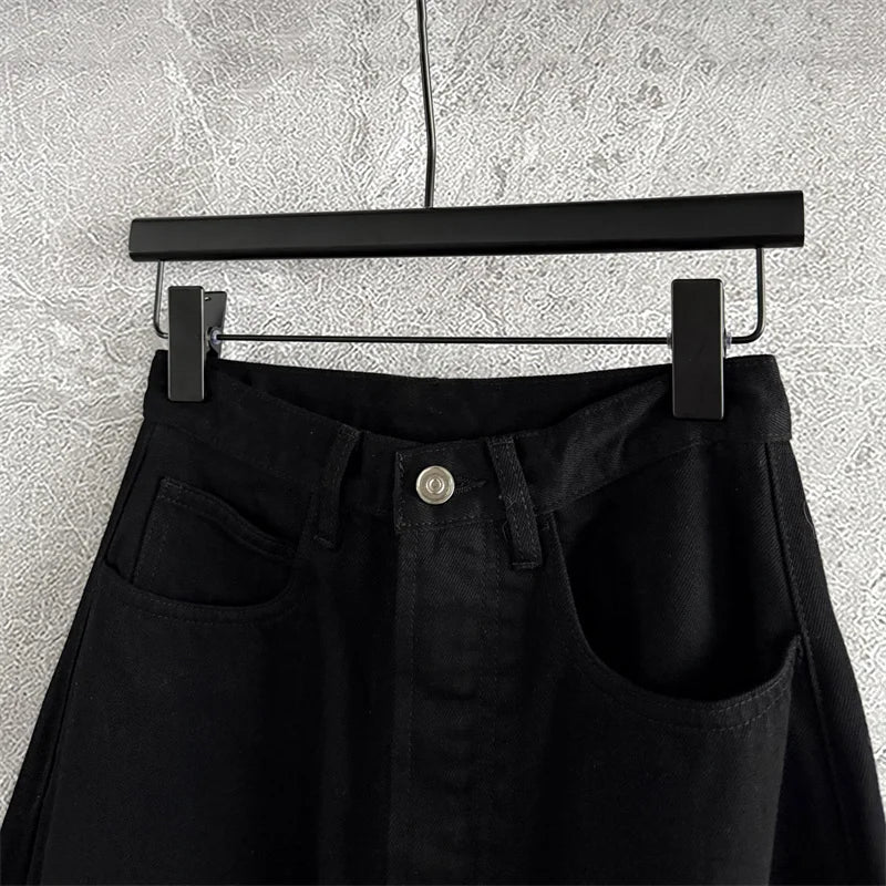 High Waist Straight Denim Pants