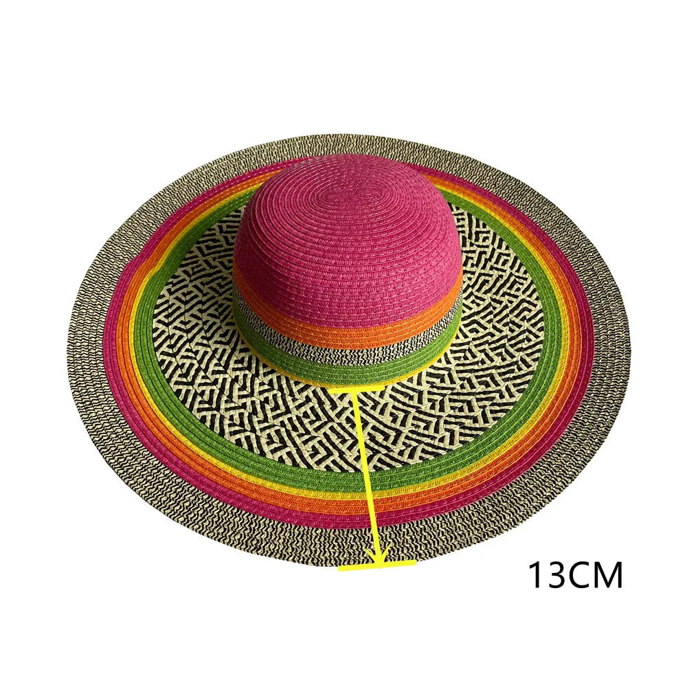 60cm Oversized Foldable Straw Sun Hat