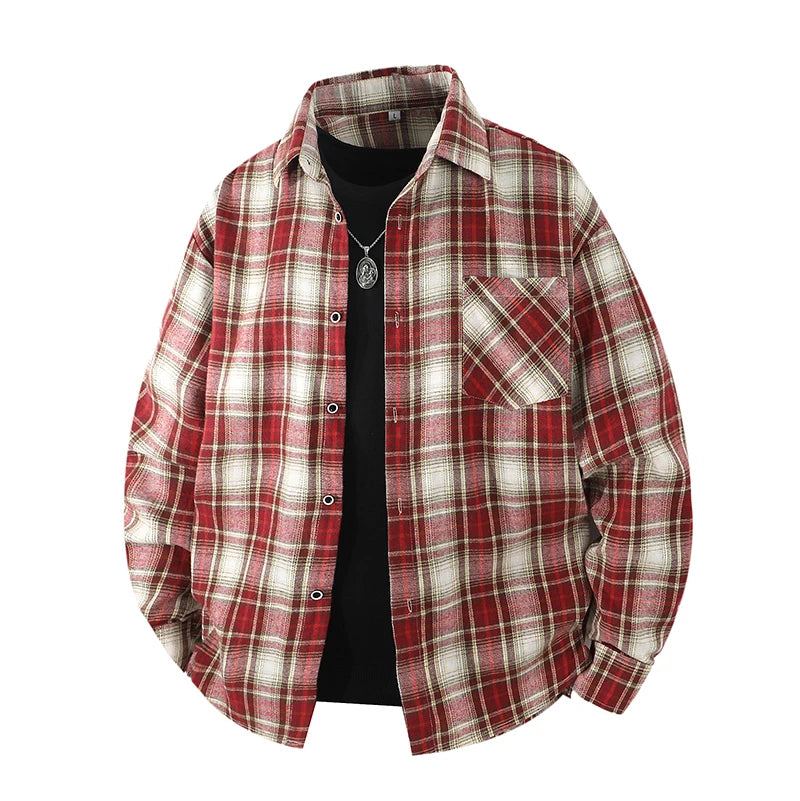 Plaid Flannel Casual Long Shirt