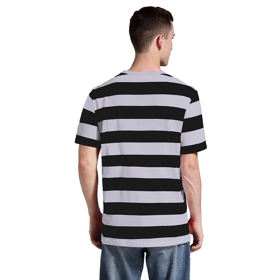 Men Striped T-Shirt Stripes Top Tees Male Fashion Short Sleeve Shirts Costume Cosplay Party Blue Red White Black Yellow T Shirt
