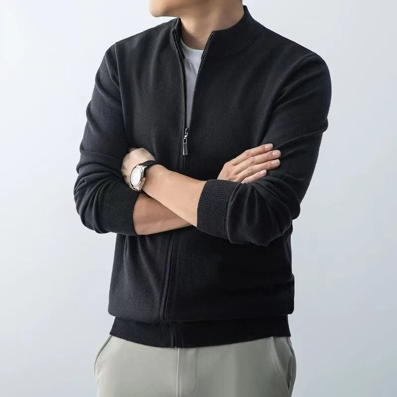 Slim Zip Knit Cardigan