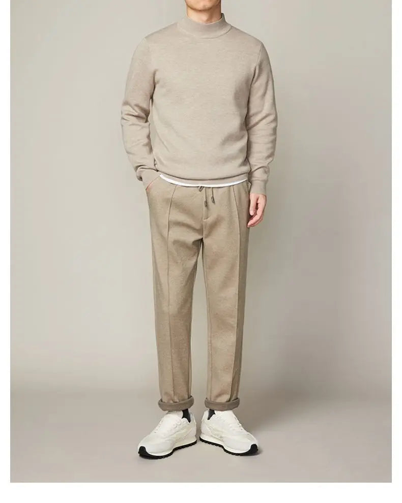Mock Neck Slim Knit Sweater