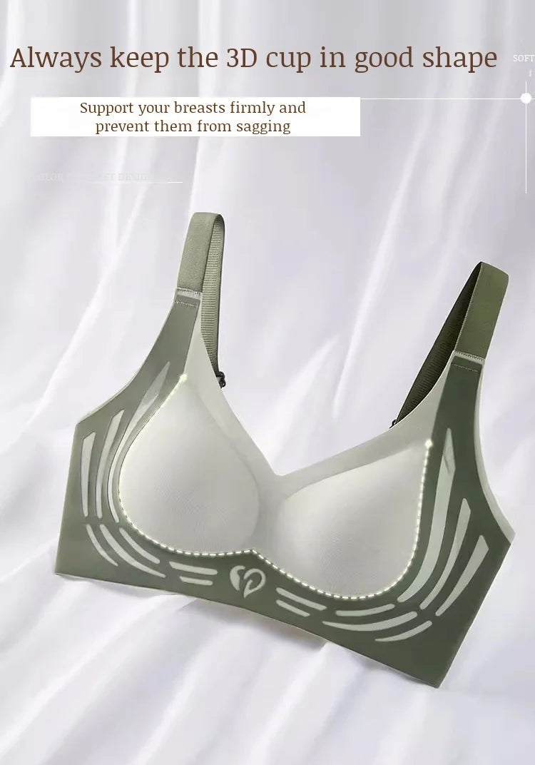 Women's Sports Bra AntiSagging Adjustable Small Breasts Love Heart Color Collision  Seamless High Elasticity Lift Shapewear