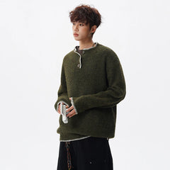 Korean Button Knit Pullover