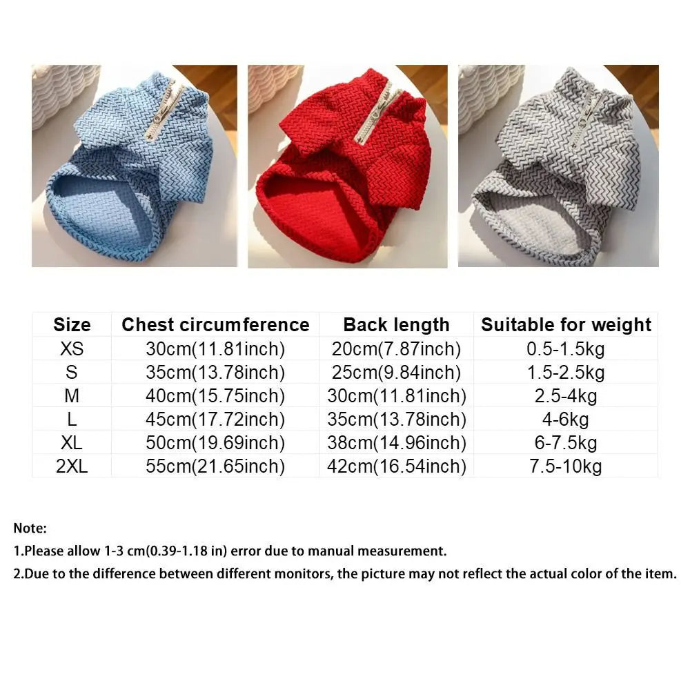 Zipper Ripple Pet Pullover Hoodie