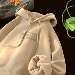 Loose Fit Letter Print Hoodie