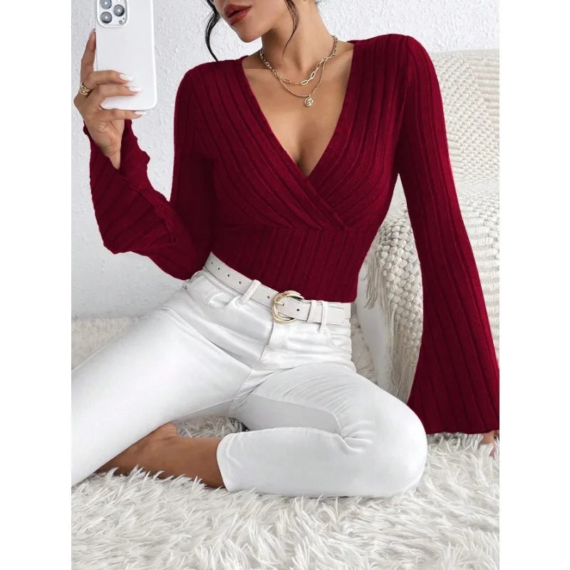 Tops for Woman Clothing Shoujo Clothes Women Women's Cropped Long Sleeve T-shirt Longsleeve Female Top T-shirts Pulovers Tees