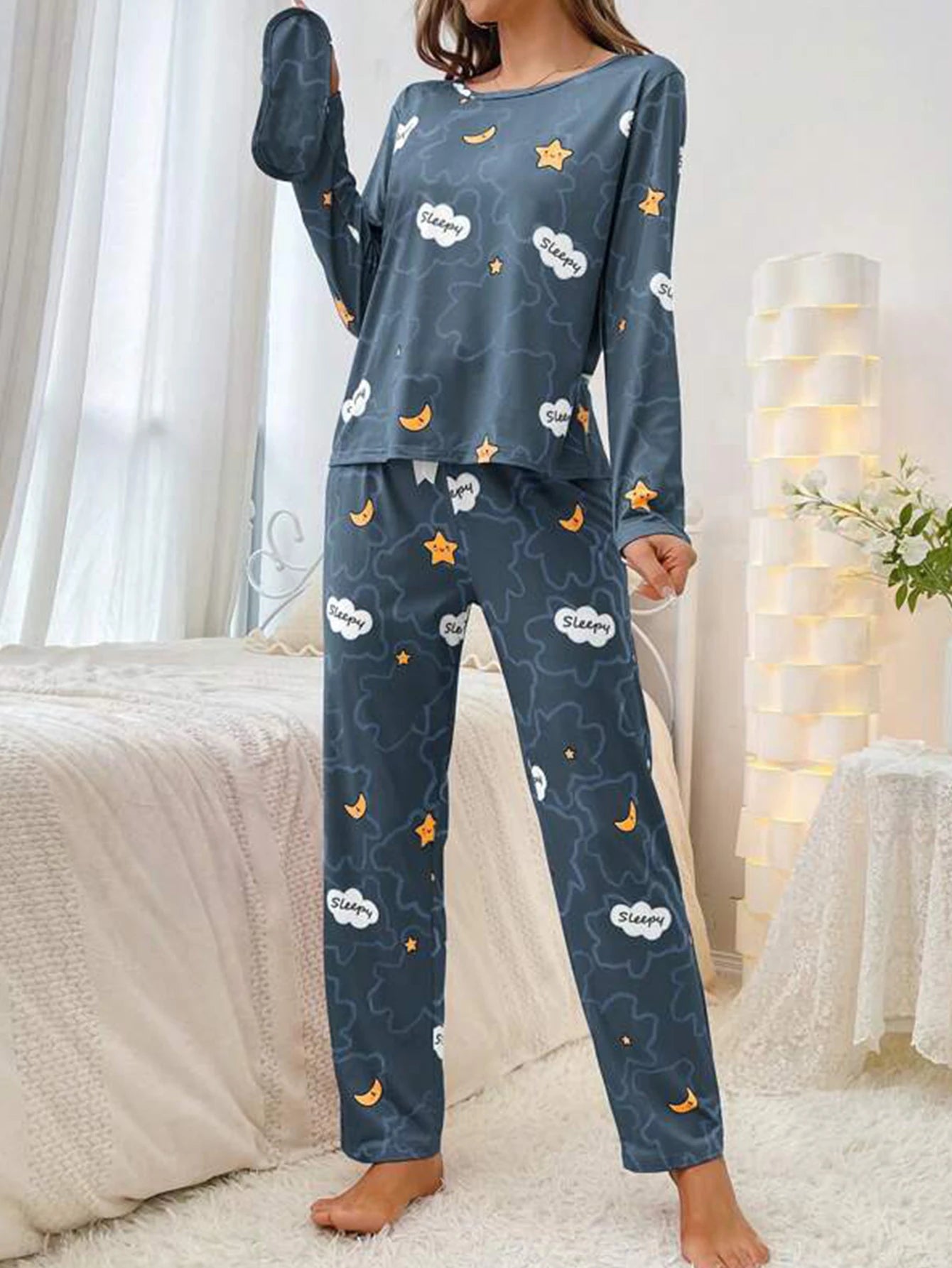 Cloud Print Lounge Pajama Set