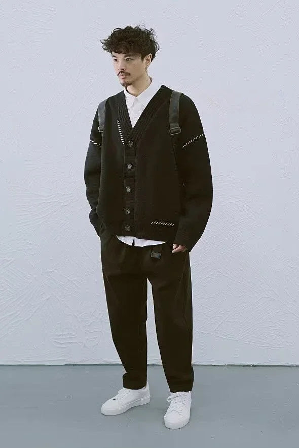 Retro Patchwork Knit Cardigan