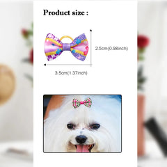 100pcs Pet Accessories Dog Hair bows Fashion Cute Dog Bows  Rubber Bands Pet Hair Collar Decoration for Dog Accessories
