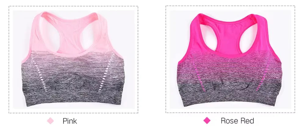 Sports Bra High Stretch Breathable Tops Fitness Women Padded for Running Yoga Gym Crop Bra Gradient Sports Bra for Workout Tops