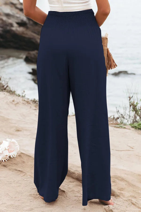 Drawstring Beach Wide Leg Pants