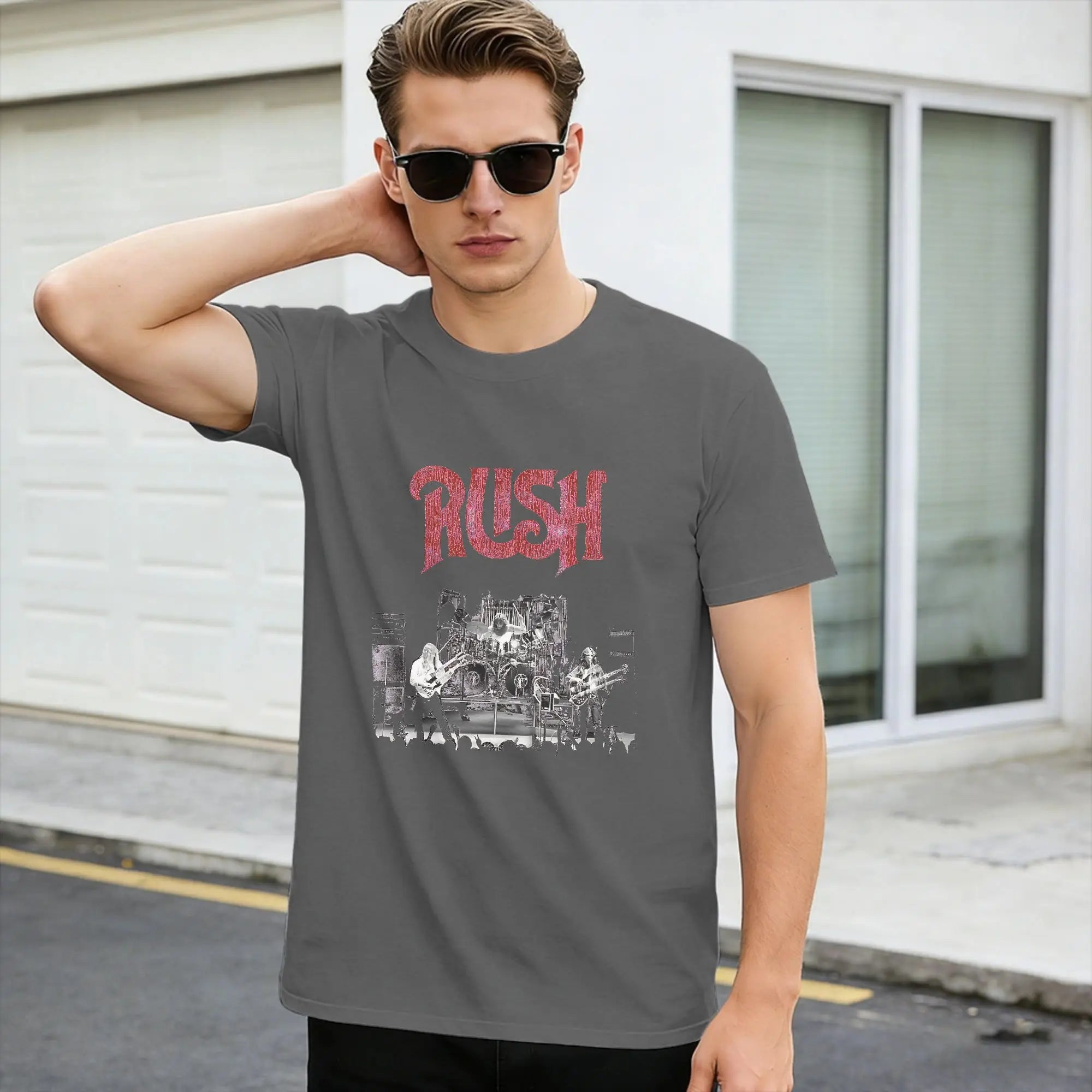 Men T Shirt Rush Band T Shirts Trendy Cool  Summer Tees Awesome Pure Cotton Clothing Birthday Gift,