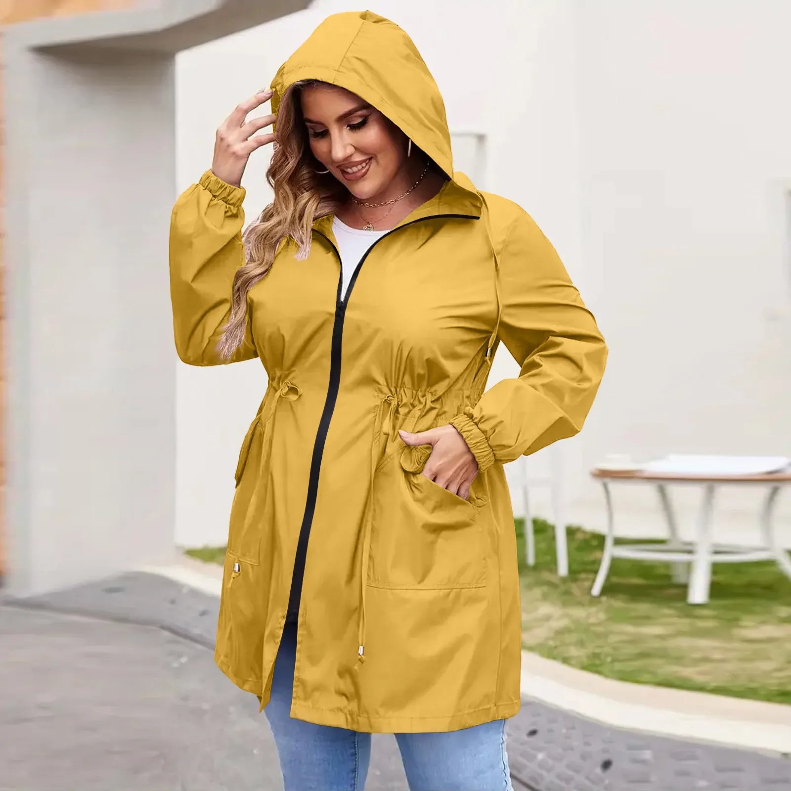 Women Trench Coat New Spring Autumn Jacket Casual Long Sleeve Hooded Mid Long Windbreaker Female Overcoat High-Quality Coats
