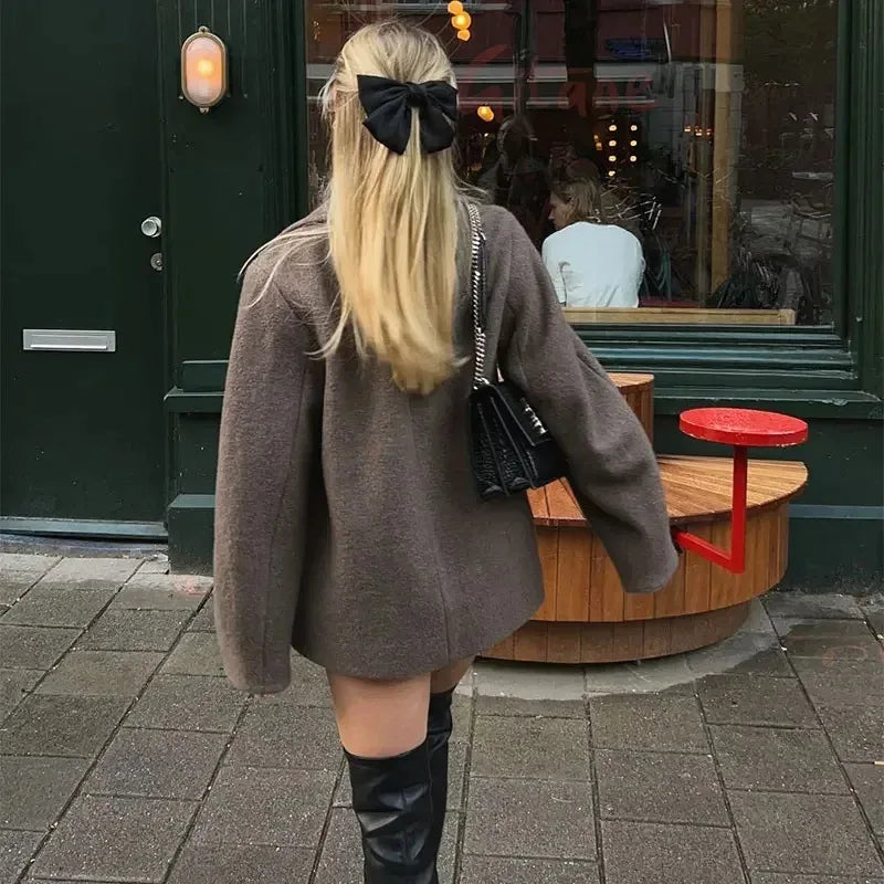Double Breasted Wool Blazer Coat
