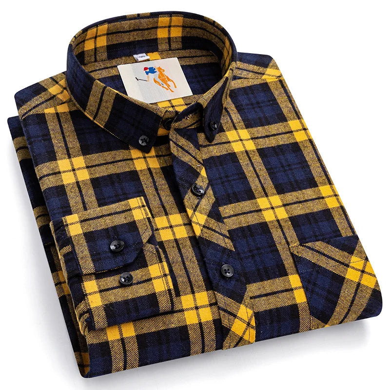 Classic Cotton Plaid Casual Shirt