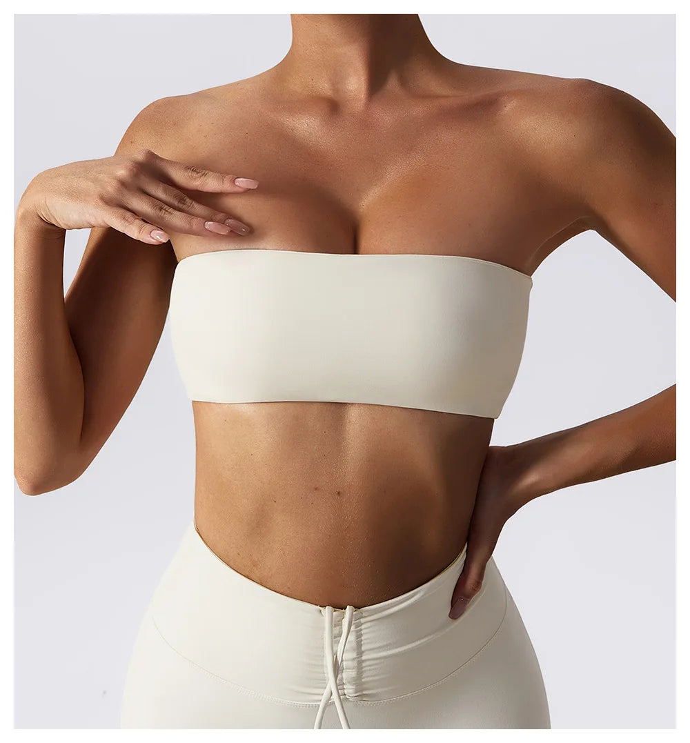 Sports Bra Sport Top Woman Gym Underwear Strapless Bustier Breathable Elastic Workout Tops Fitness Training Brassiere Yoga Bras
