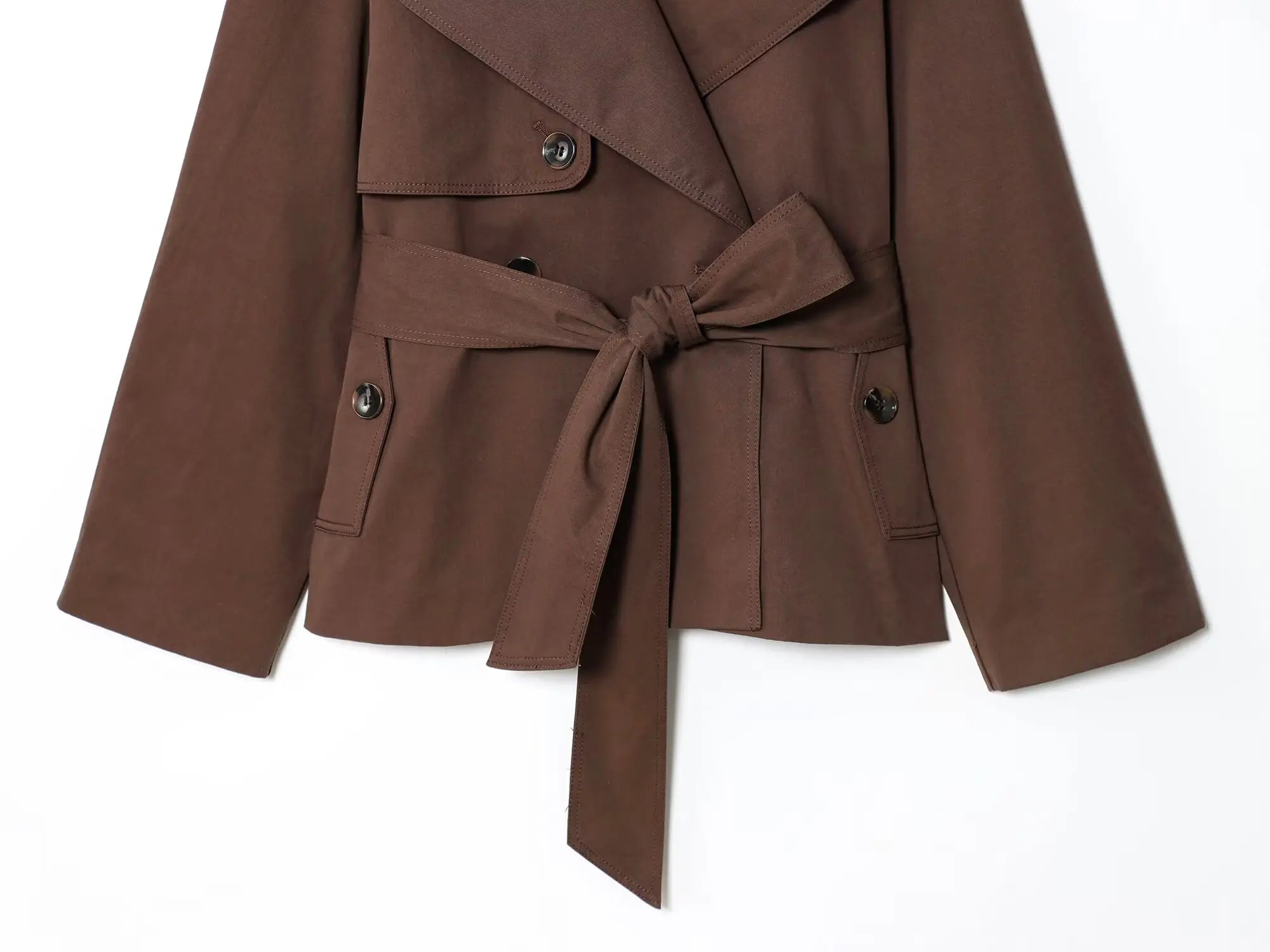 Women's Jackets Autumn 2026 New Fashion Short Trench Coats Chic Lapel Loose Elegant Women long-sleeved Warm Autumn Street Jacket